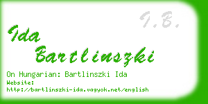 ida bartlinszki business card